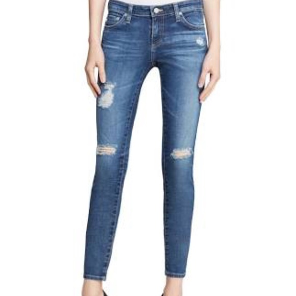 Ag Adriano Goldschmied Denim - AG Legging Ankle Super Skinny Distressed Jean 26R